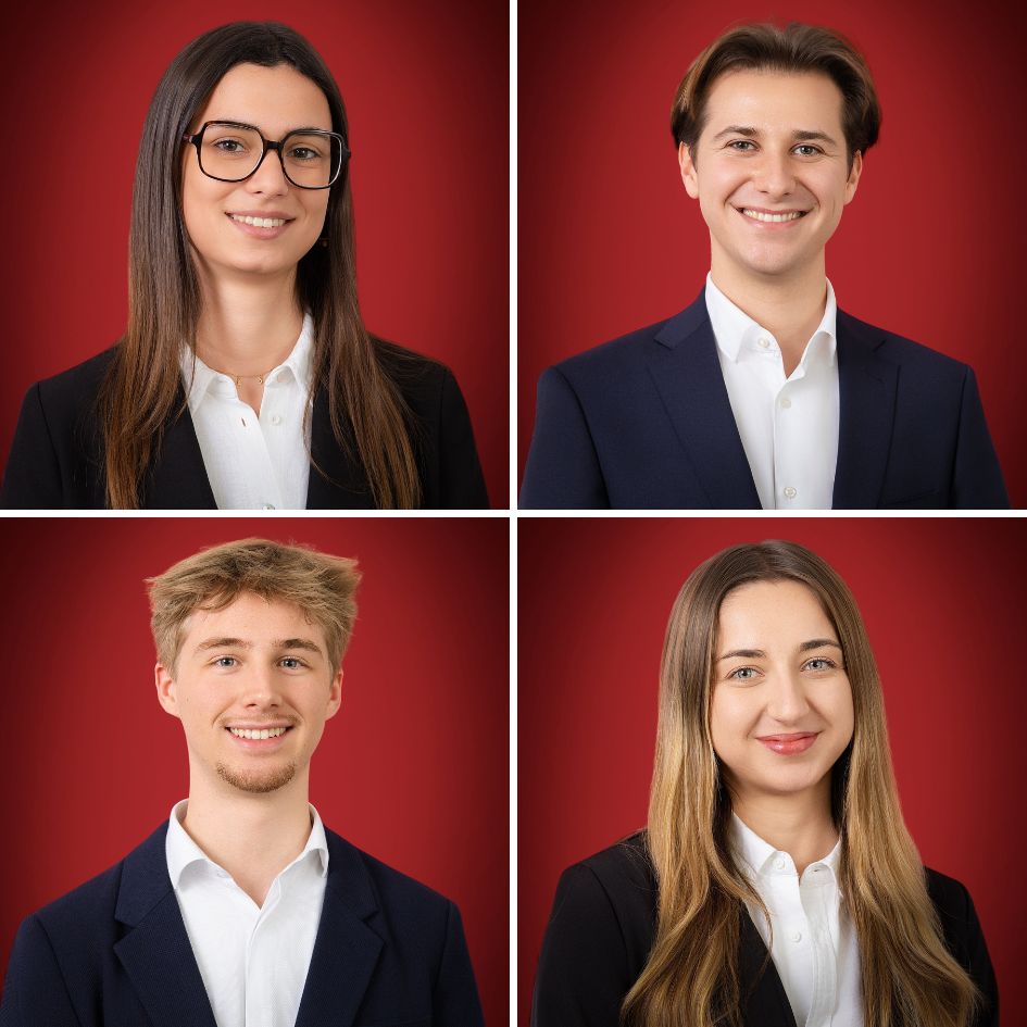 Company Photo Gallery with Red Background — Professional Portraits of the Talent Addict Team, Corporate Photography in Paris — Guillaume Galmiche