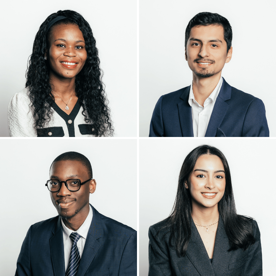 Company Photo Gallery with White Background — Four Professional Portraits of a Diverse Team in a Studio, Corporate Photography in Paris — Guillaume Galmiche